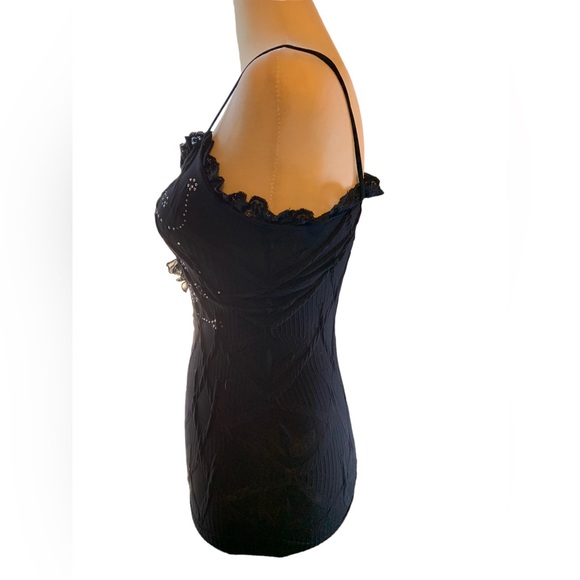 Texas Lady Boutique Stretch OS Bling Strappy Top with Chrome Details - Picture 5 of 6